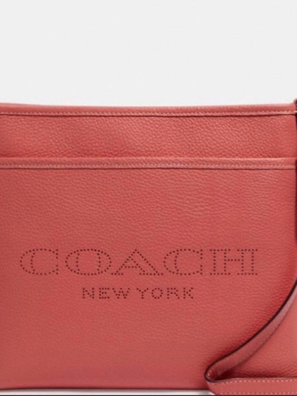 Coach Coral Pink Pebbled Leather Crossbody Bag